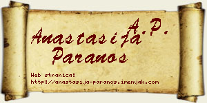 Anastasija Paranos vizit kartica